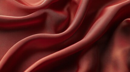 Closeup of a soft, red fabric with folds.