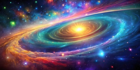 Wall Mural - vibrant swirling galaxy with colorful stars in abstract cosmic background