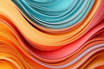 Poster - Curved paper strips, flowing composition, 3D illustration