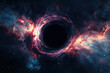 © DOC - astronomic image of a wormhole, black hole in space, time travel, supermassive, science, colorful nebula around, light speed portal, photorealistic