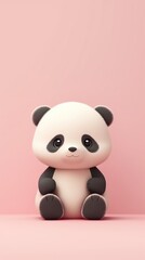 Wall Mural - Baby panda animal wildlife figurine.