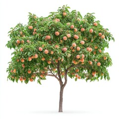 Canvas Print - Real peach tree peaches fruit fruit-bearing.