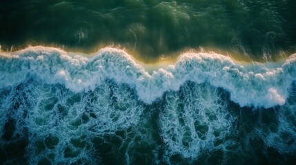 Poster - The ocean is calm and peaceful, with gentle waves lapping at the shore