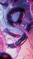 Wall Mural - abstract glowing liquid forms: a psychedelic art render