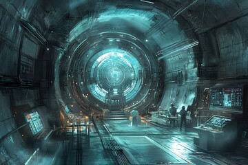 Poster - Advanced Fusion Reactor Research Facility in 2025 Exploring Plasma Containment Holographic Displays and Experimental Reactor Chambers with Nanopunk Inspired Retro Futuristic Design