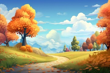 Poster - Landscape outdoors autumn nature.