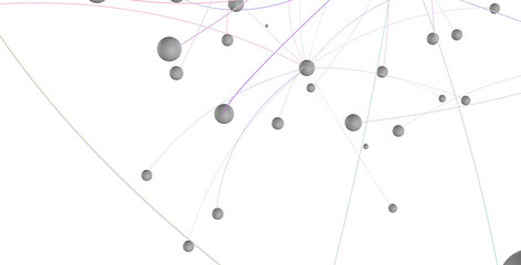 Fototapete - Abstract plexus blue geometry background. Digital technology network connection concept. 3D rendered illustration