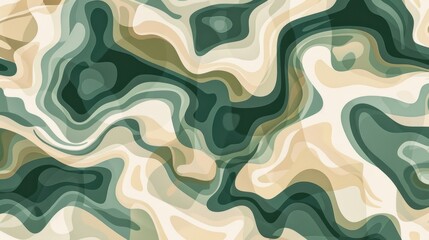 Wall Mural - Abstract Wavy Pattern in Earthy Tones