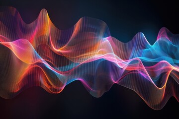 Sticker - Colorful Abstract Wave Pattern with Light Effects