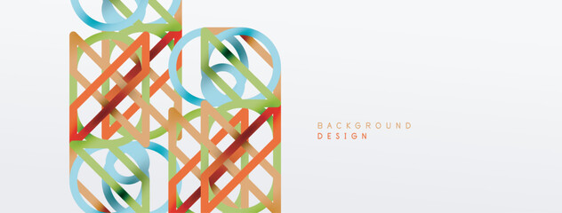Poster - Abstract background - colorful circle lines technology or business digital template