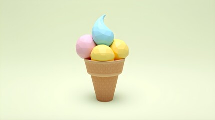 Wall Mural - Pastel Ice Cream Cone