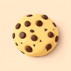 Wall Mural - Cute Chocolate Chip Cookie