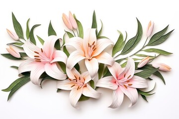 Wall Mural - Lily flower plant white.