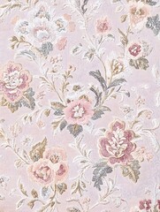  Exquisite Pastel Damask Pattern Backdrop with Ornate Floral Ornamentation and Textural Details  Muted Color Palette High Definition Clarity and Baroque Style Create a Cozy Luxurious Interior Setting