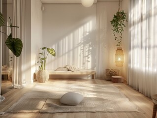 Wall Mural - Serene Minimalist Interior with Soft Natural Light