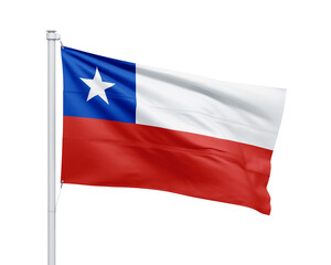 Chile national flag on white background.