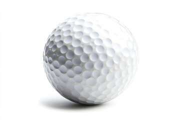 Close up of a golf ball isolated on white background .generative ai