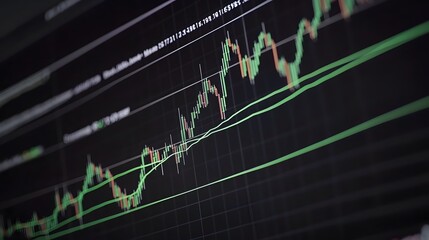 Poster - Stock Market Chart on a Screen