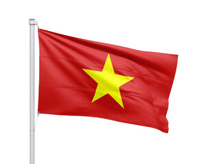 Wall Mural - Vietnam national flag on white background.