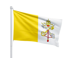 Wall Mural - Vatican City national flag on white background.