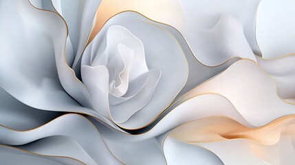 Poster - A delicate abstract rose design featuring soft gray and peach tones, perfect for elegant backgrounds or artistic projects.