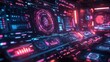 © Nawarit - IT consulting services visualized with glowing holographic tools and neon-lit workspaces  Futuristic  Hologram  Minimalist