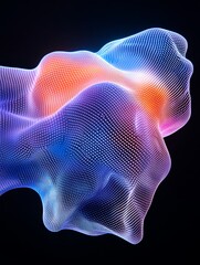 Poster - abstract colorful wave form design with glowing light effects on a dark background. a minimalist pos