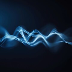 Poster - Abstract light wave in blue hues, creating a soothing atmosphere. Ideal for backgrounds, technology, and digital designs.