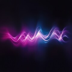 Poster - Abstract light waves in vibrant colors create a dynamic and energetic visual effect on a dark background.