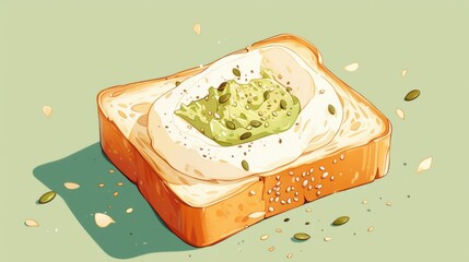 Delicious Avocado Toast on Bread Slice