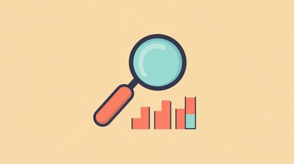 Poster - Magnifying Glass Over Bar Graph: Data Analysis Concept