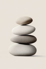 Three stacked stones, symbolizing balance and focus.