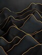 © vefimov - Artistic representation of mountainous terrain with topographic map lines and a golden outline. A modern digital art piece.