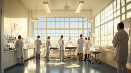 Aufkleber - A group of doctors are standing in a hospital room