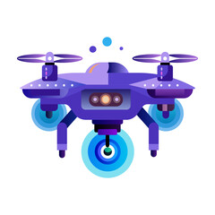 Wall Mural - Drone icon in flat style 