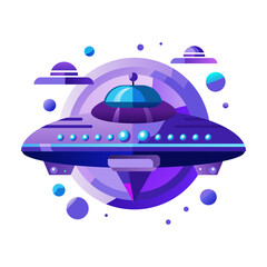 Wall Mural - A flat style icon of flying saucer 