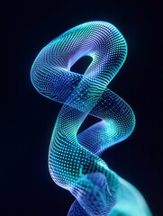 Poster - abstract digital wave with vibrant colors, isolated on black background. a minimalist poster in meta