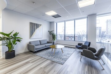 Poster - Bright and Airy Open Concept Office Interior