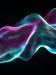 Poster - abstract glowing wave patterns in vibrant colors creating a modern digital background. a minimalist 
