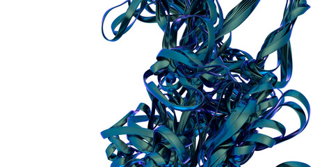 Leinwandbilder - Abstract Blue Ribbon Sculpture