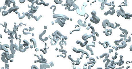 Poster - question icons, original 3d rendering; business and marketing concepts