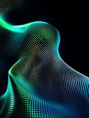Poster - abstract wave design featuring vibrant colors and light patterns on a dark background. a minimalist 