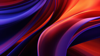 Canvas Print - Vibrant abstract blue and purple waveform with fluid motion and colorful gradients. Generated AI