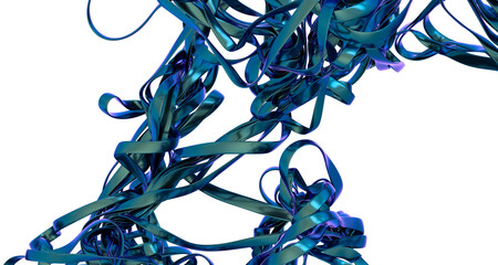 Poster - Abstract Blue Ribbon Sculpture