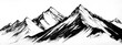 © Lucija - Black and white mountain tattoo design, ink style, simple drawing