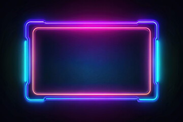 Poster - Vibrant neon frame glowing against a dark background, perfect for displaying artwork or advertisements. Generative AI