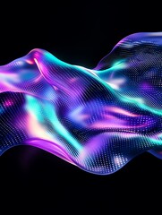 Poster - abstract wave-like forms in vibrant colors creating a dynamic and modern visual effect, suitable for