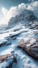 Wall Mural - Snowy Mountain Peak Landscape Photography