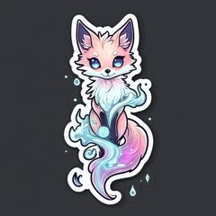 Sticker - Cute Fantasy Fox with Magical Tail