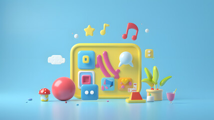 Wall Mural - Prototype Icon User Experience 3D